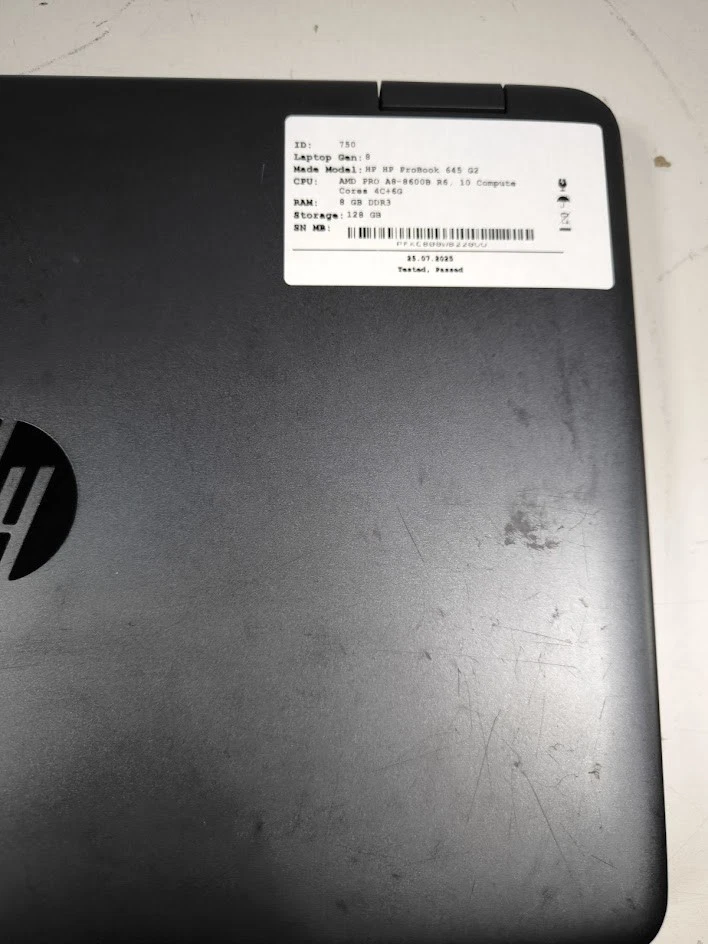 HP ProBook 645 G2 Laptop - Refurbished, No OS, Cosmetic Wear - Image 4 of 4