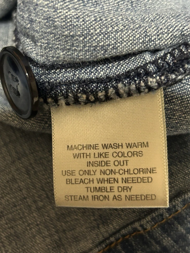 Chaqueta de camionero de mezclilla azul claro elástica talla 1X St. John's Bay para mujer ropa de trabajo Foto 4 de 4