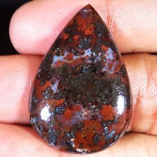 34.10 CT 100% Natural Psilomelane Pyrite  Pear Cabochon 23x35x5 mm Gemstone RH58