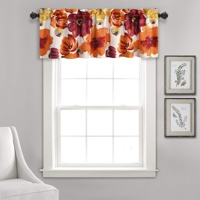 Leah Room Blackout Curtain with Flounce, Floral, Insulated Eyelets, Vola...