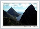 Pitons St. Lucia Scenic Postcard by Alan Newman Caribbean Graphics