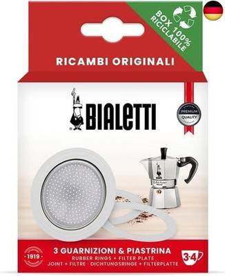 Dichtung für Espressokocher 3 Tassen 3 x Dichtungen + Sieb
