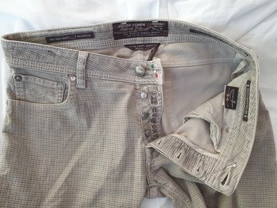 Jeans Jacob Cohen 34 Gr. W34 Beige kariert Bundweite 88 cm Zustand Top