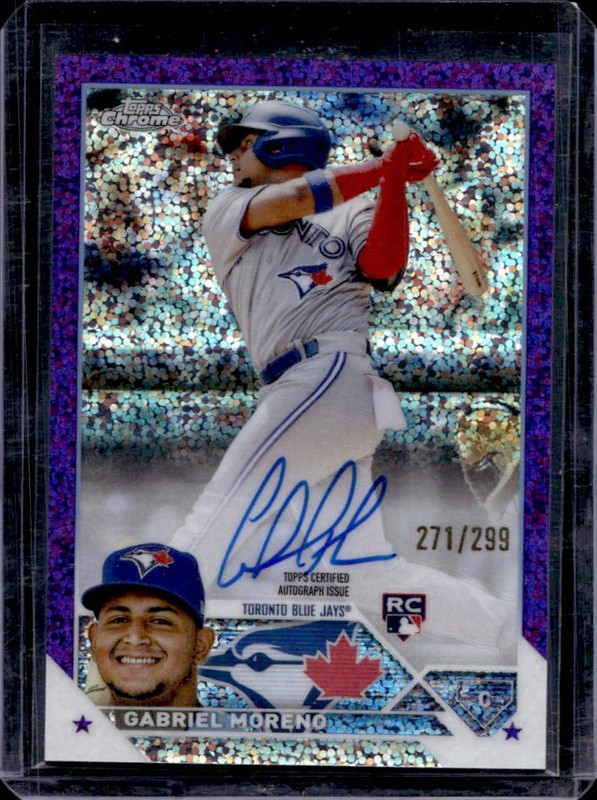 2023 Topps Chrome Gabriel Moreno Rookie Auto RC Purple Speckle Refractor #/299