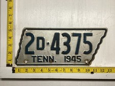 1945 Tennessee License Plate 