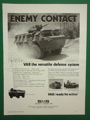 6/1985 PUB RENAULT CREUSOT LOIRE VAB PC KOMMANDOPOSTEN VDAA LUFTVERTEIDIGUNG FAHRZEUG ANZEIGE