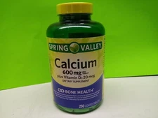 Spring Valley Calcium plus Vitamin D Coated Tablets, 600 mg, 250 Ct