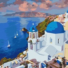 Ideyka Painting by Numbers kit Picturesque Santorini KHO2754