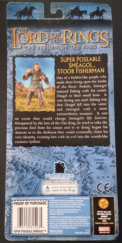 2004 Toybiz Lord of the Rings ROTK Super Poseable SMEAGOL STOOR FISHERMAN New - Picture 2 of 2
