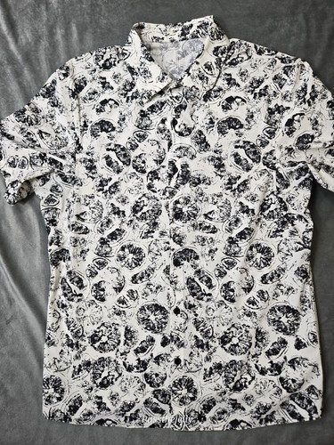 Lululemon Hemd Herren Medium Floral All Over Print Camouflage Knopfleiste Golf Stretch