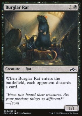 MTG Magic the Gathering Burglar Rat (64/291) Guilds of Ravnica LP