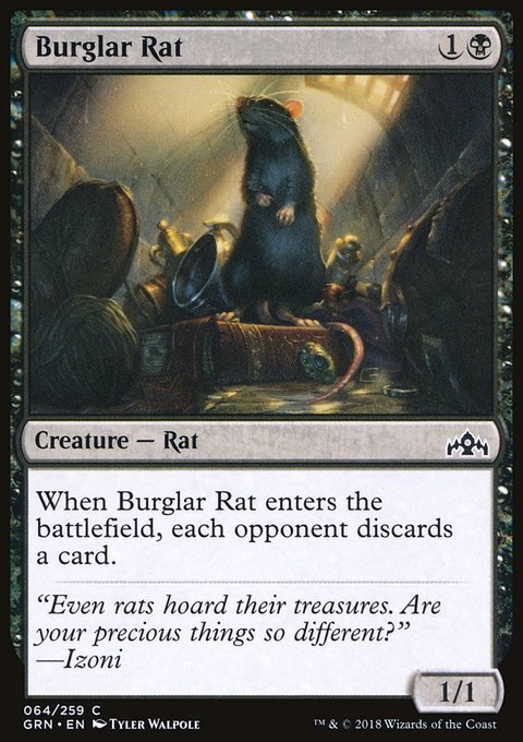 MTG Magic the Gathering Burglar Rat (64/291) Guilds of Ravnica LP