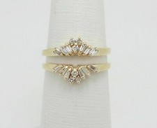 1CT Created Diamond Solitaire Enhancer Guard Wrap Ring 14K in Yellow Gold FN