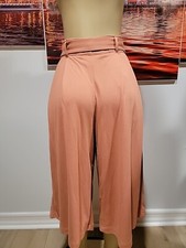 Uniqlo High Waisted Paperbag Wide Crop Culottes Pants Women W/Pockets NWT F