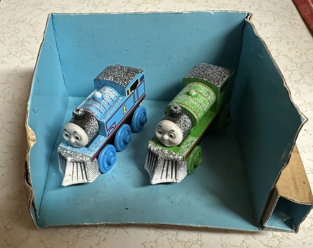 Wooden Thomas the Train Snowy Percy Set New Learning Curve-image