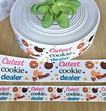 7/8  1.5   1 YD Girl Scouts Grosgrain Ribbon Cookie Time