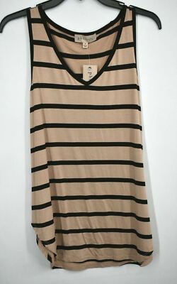 Philosophy Womens Chic Sleeveless Curved Hem Striped V-Neck Tunic Tank $38