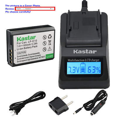 Kastar Battery LCD Fast Charger for Canon LP-E10 LC-E10 Canon EOS 1100D Camera