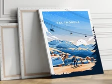 France, Val Thorens Traditional 40x50cm Stretched Travel Canvas Wall Art Print