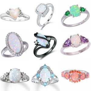 White-Fire-Opal-925-Silver-Gemstone-Women-Wedding-Jewelry-Ring-Size-5-6-7-8-9-10