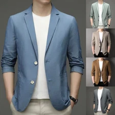 Men's Summer Lightweight Suit Jacket Ice Silk Anti-Wrinkle BreathableComfy
