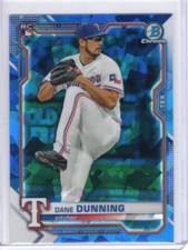 2021 Bowman Chrome Sapphire Edition - Dane Dunning - 75 - Texas Rangers RC
