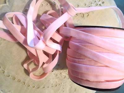 SOFT 3/8'' WIDE LIGHT PINK STRETCH VELVET RIBBON - 2.50 YD.