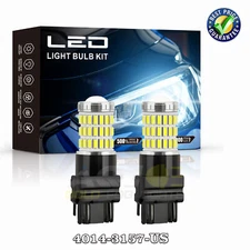 2X 7443 7440 LED 6500K Reverse Backup Brake Tail Stop Parking Light Bulbs CANBUS
