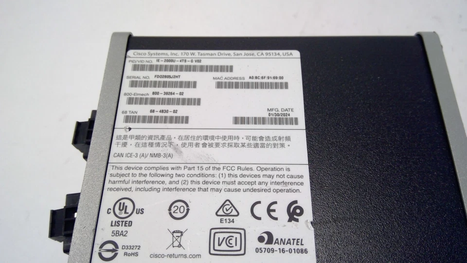 Cisco IE 2000U 4TS-G 4 BASE-T Port/2 SFP Module Switch IE-2000U-4TS-G V02 - Image 2 of 3