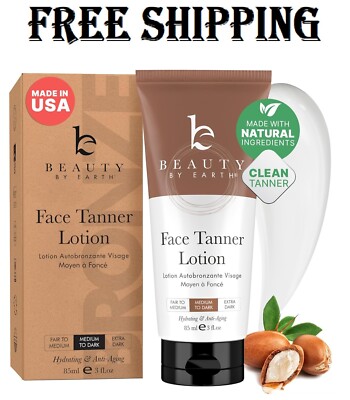 USA Made Natural Organic Face Tanner, Non-Toxic Gradual Self Tanning Lotion