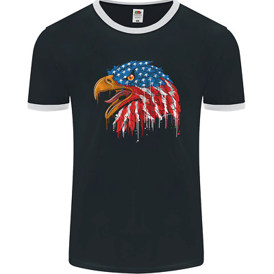 American Eagle USA Flagge 4. Juli Herren Ringer T-Shirt FotL