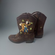 Toy Story Boys 10 Woody Bullseye Cowboy Western Boots Disney Pixar Faux Leather