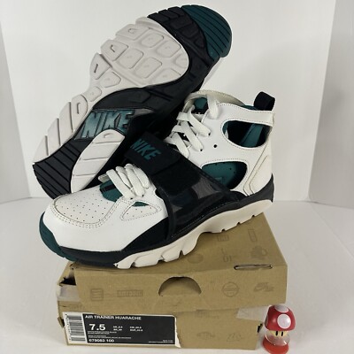 Air Trainer Huarache 2010 DEADSTOCK Size 7.5 White/Fresh Water-Black 679083 100
