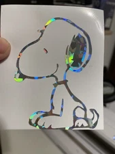 Holographic Snoopy Decal Sticker | 3.5" Waterproof Vinyl | Cute & Durable