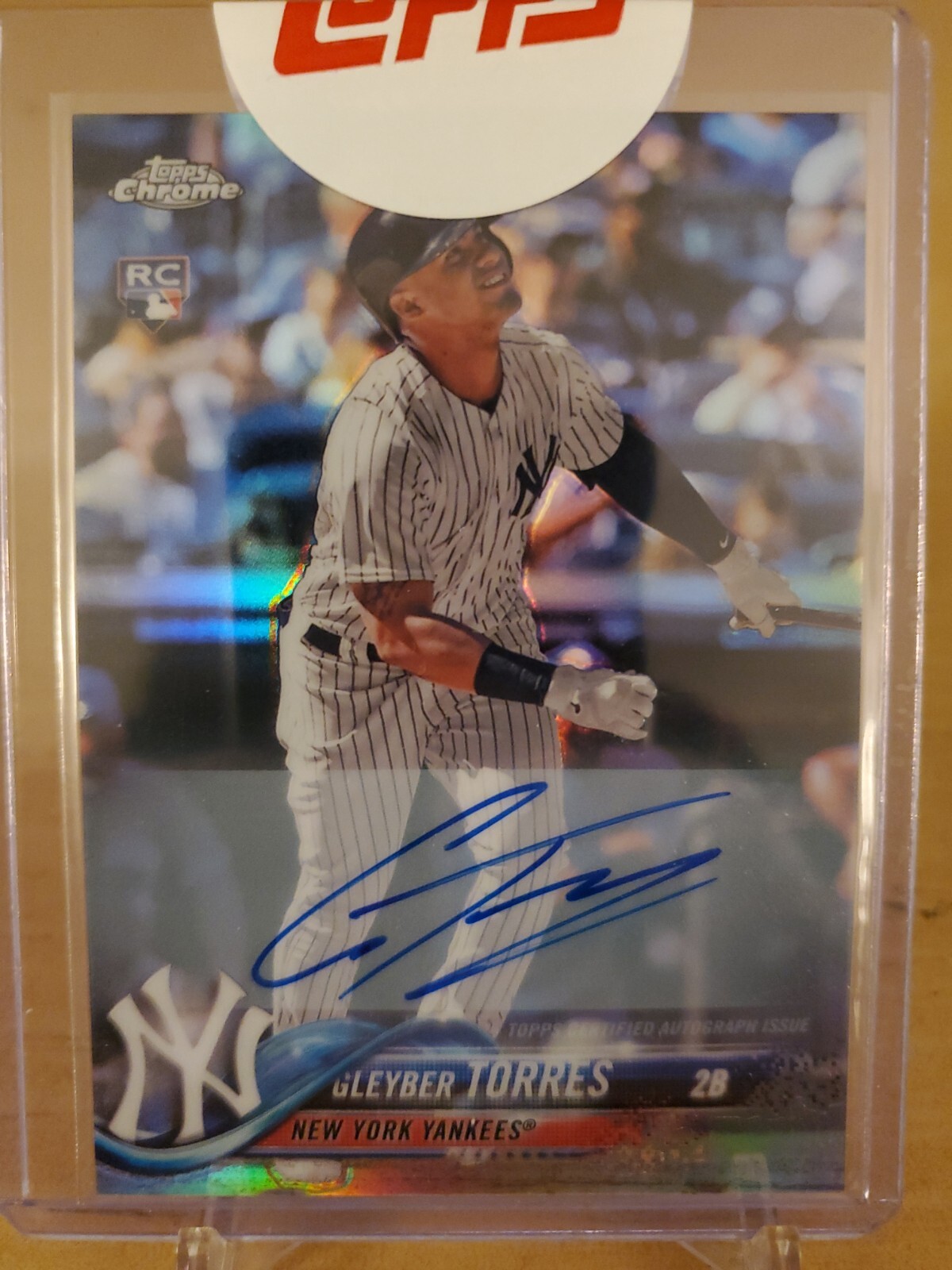 2018 Topps Chrome Update Gleyber Torres HMT9 Refractor Auto Yankees RC