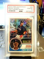 2018 RAFAEL DEVERS TOPPS SILVER PACK 1983 CHROME PROMO RC. #20 PSA GEM MT.10 GEM