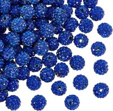 PH PandaHall about 100pcs 10mm Blue Rhinestone Beads Diameter 10mm,