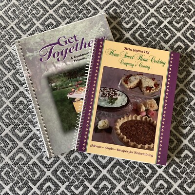 Beta Sigma Phi Cookbooks Home Sweet Home Cooking Lets Get Together Lot of 2 VTG