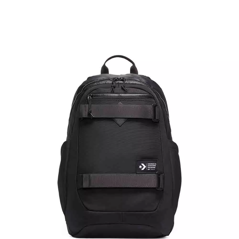 Converse 10018446-A01 Unisex Black Zipper Utility Backpack Bag One Size CVVB9