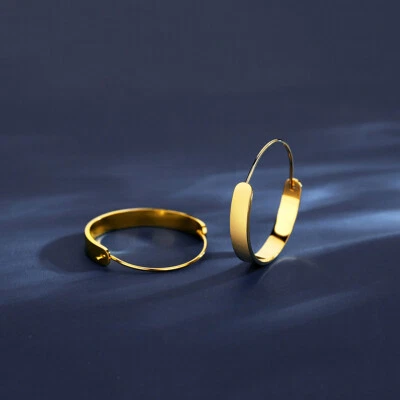 BENIAMINO Edelstahl Klapp Creolen Ohrringe Ohrstecker GG Vacuum Plating OVP