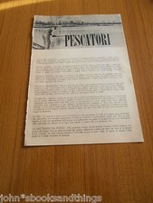 1949 PESCATORI PESCA TORRENTE PADULE LAGO RETI MATTANZA TRAMONTO ANTICA EPOCA