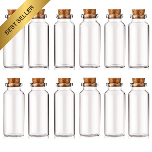 12 Pcs 30ml Mini Glass Bottles With Cork Stoppers For Spell Jars Party Favors
