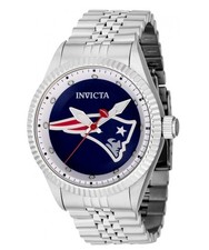 Invicta NFL New England Patriots Men's 43mm Silver Stainless Quartz Watch 42410