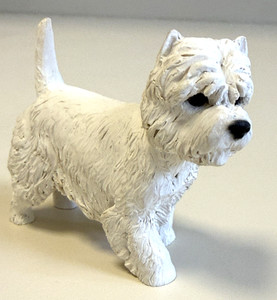 Vintage Westie Dog West Highland White Terrier Figurine, 3 1/4 inches long