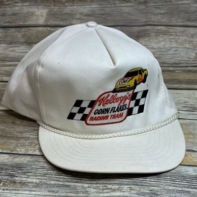Vintage 1984 Kelloggs Corn Flakes Racing Team White Snapback Trucker Hat