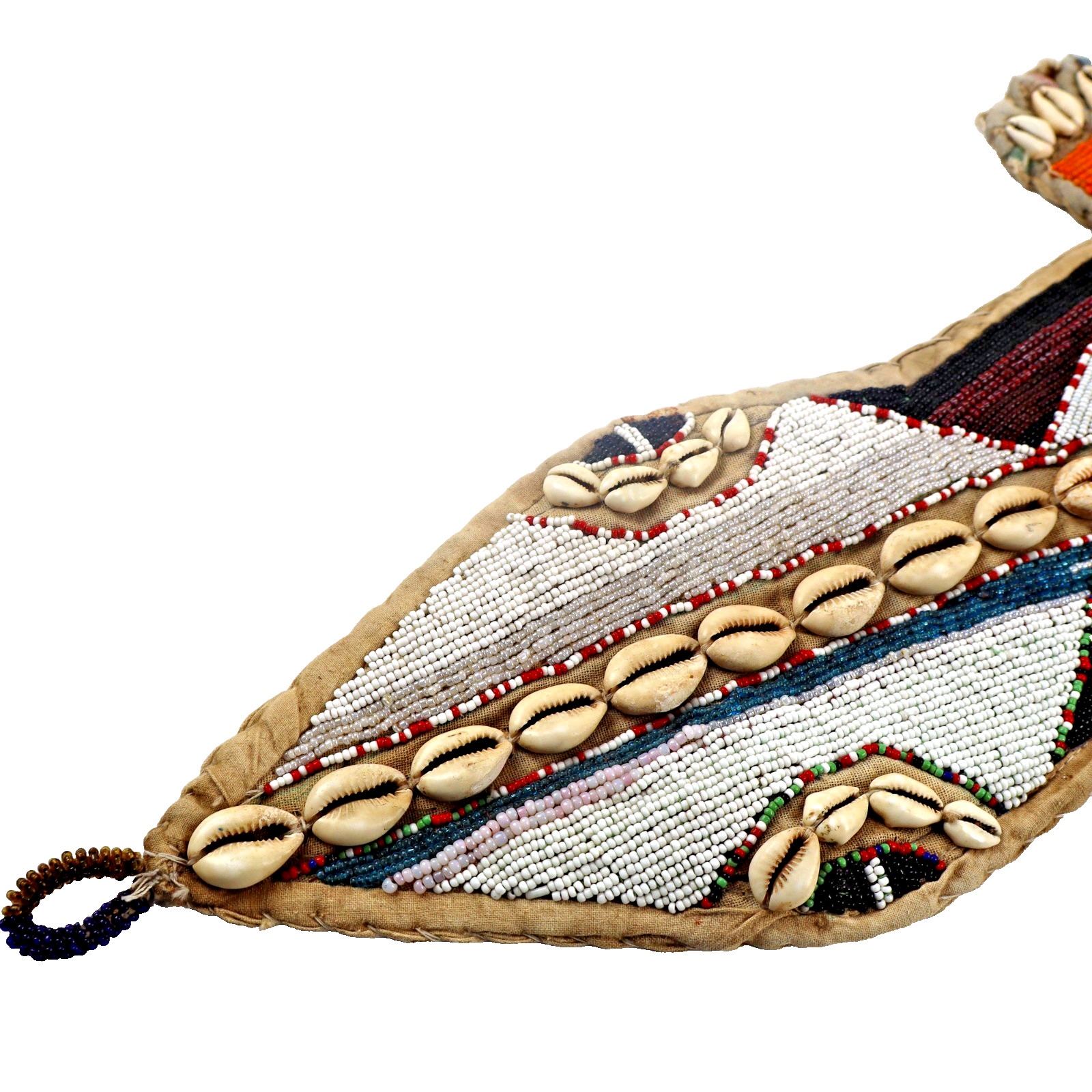 Antqiue African Yoruba Lizard Ceremonial Sash Belt Wall Hanging 40" tribal art