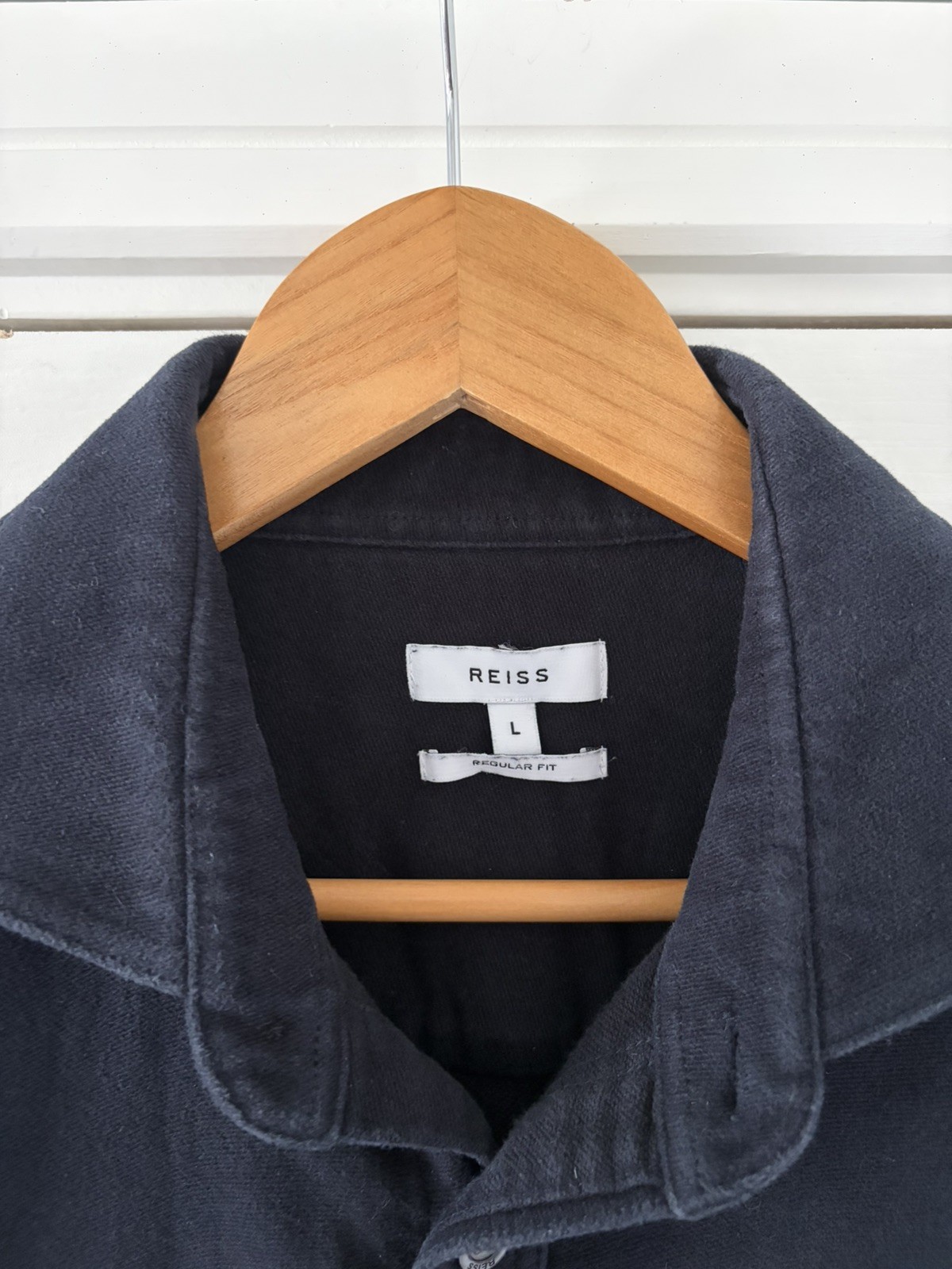 Men's Reiss Large Miami Overshirt - Navy Twin Pocket Collared Reg Fit Overshirt image 3