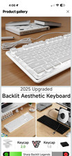 EWEADN Backlit Computer Keyboards, Wired USB Keyboard with White Backlit