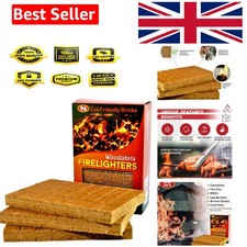 Sustainable Wood Firelighters - 96 Odourless Blocks Ideal for Campfires & More 0.14 per lighter