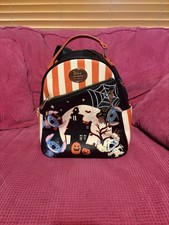 Loungefly Disney Stitch Halloween Haunted House Mini Backpack Black Orange